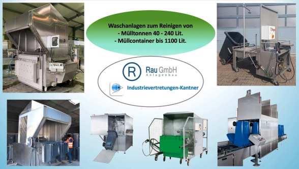 Waschanlage für Abfallgefäße, Mülltonnenwaschanlage, Müllcontainer Waschanlage, Waschstand, Reinigungsvorrichtung